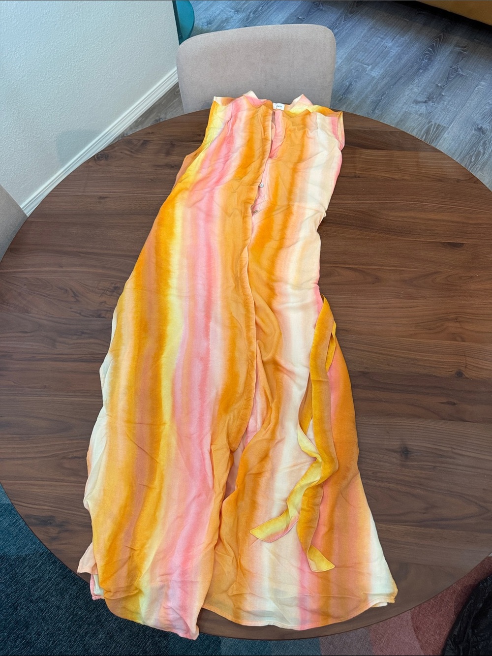 Striped Maxi Dress in Sunset Orange & Pink
